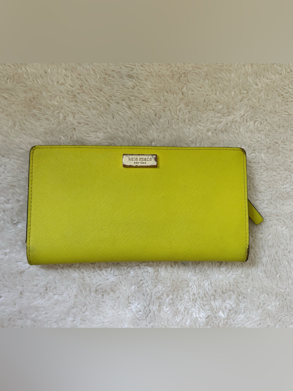 kate spade Lemon Yellow Zip Around Wallet